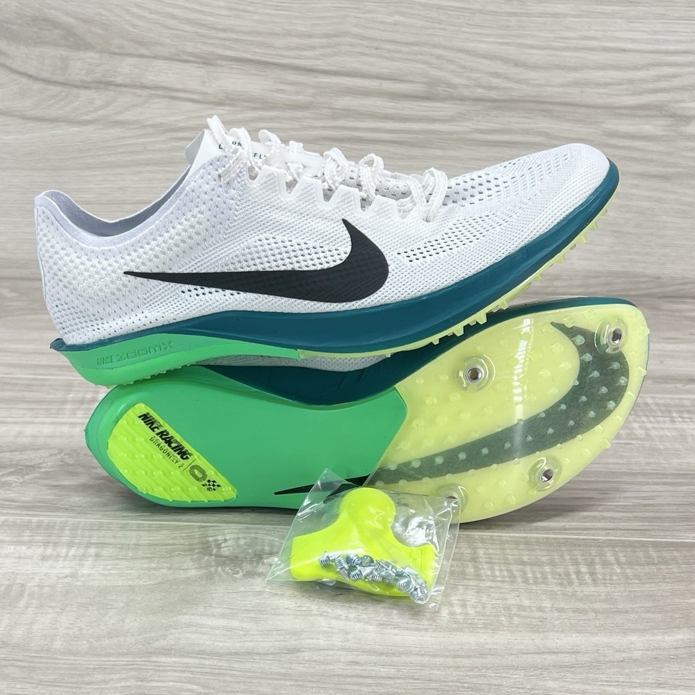 Nike ZoomX Dragonfly 2 White Electric Algae Track FD8413-102 Mens Size 7